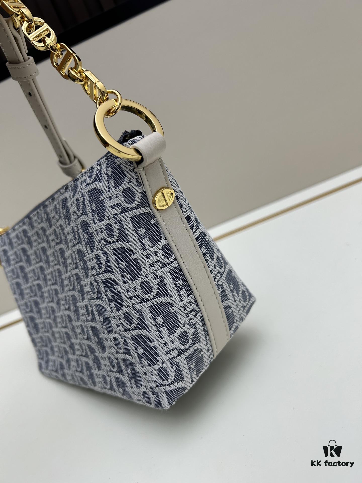 693094a76e68136f4d9aa0aa Diorstar Hobo Chain Bag in Blue Denim Dior Oblique Jacquard
