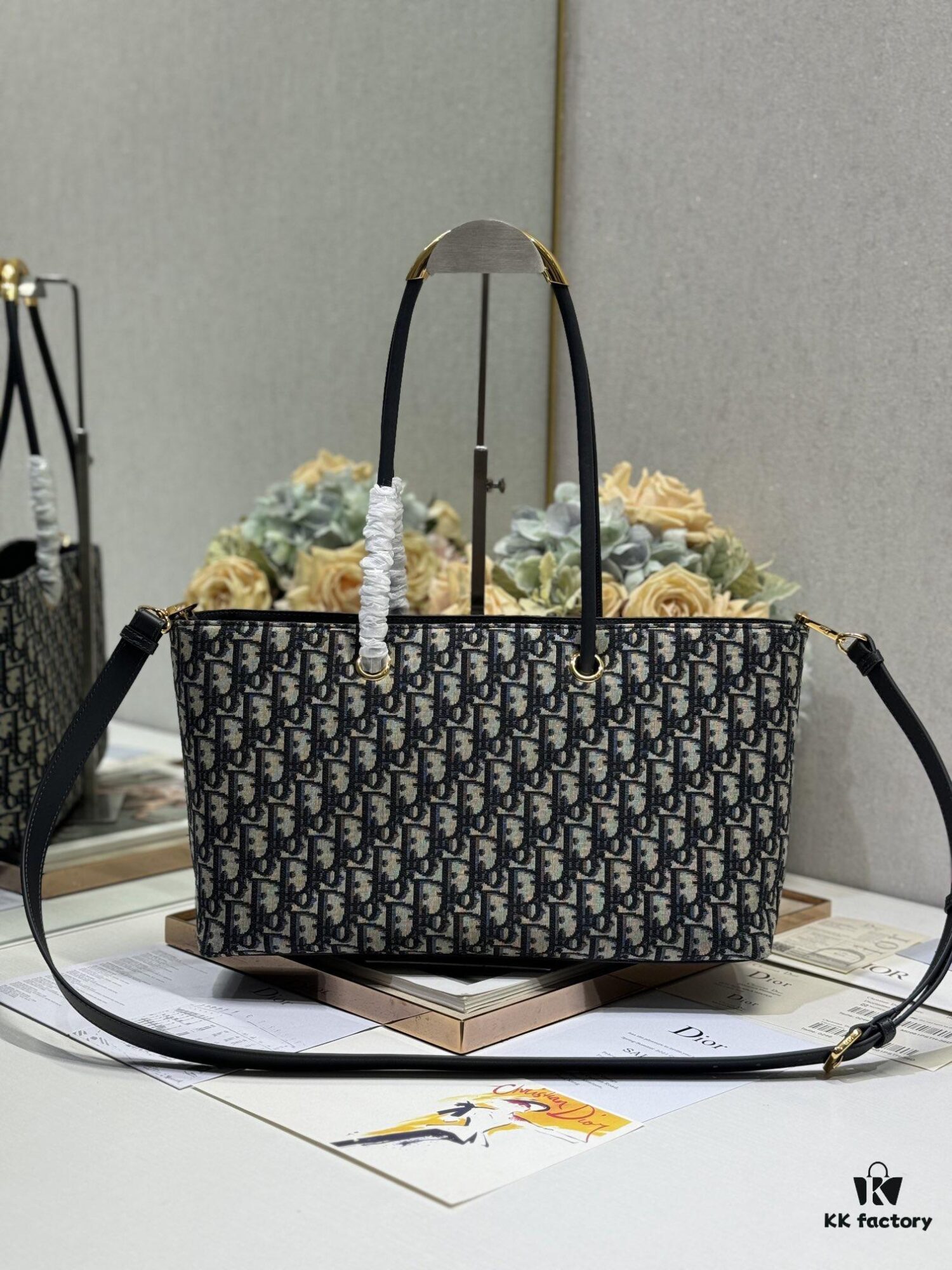 693094b26e68136f4d9aa0bc Top-Grade Authentic Dior Stills Handbag (Blue Cloth)