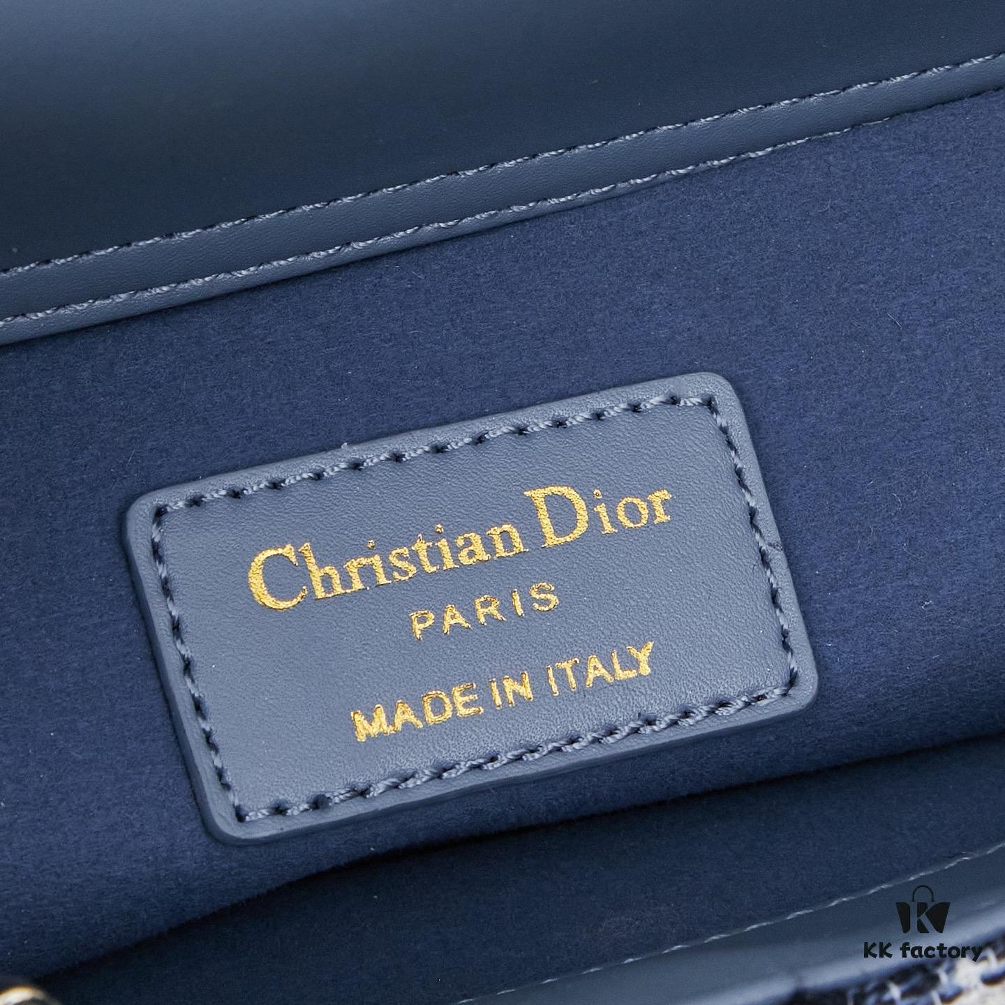 693094f66e68136f4d9aa148 Dior Lady Bag in Black Houndstooth Canvas with Leather Trim