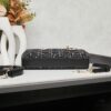 693094f76e68136f4d9aa14c Lady Dior Tweed Black Leather Bag with Box