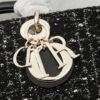 693094fa6e68136f4d9aa14e Lady Dior Tweed Black Leather Bag with Box