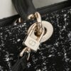 693094fa6e68136f4d9aa14f Lady Dior Tweed Black Leather Bag with Box