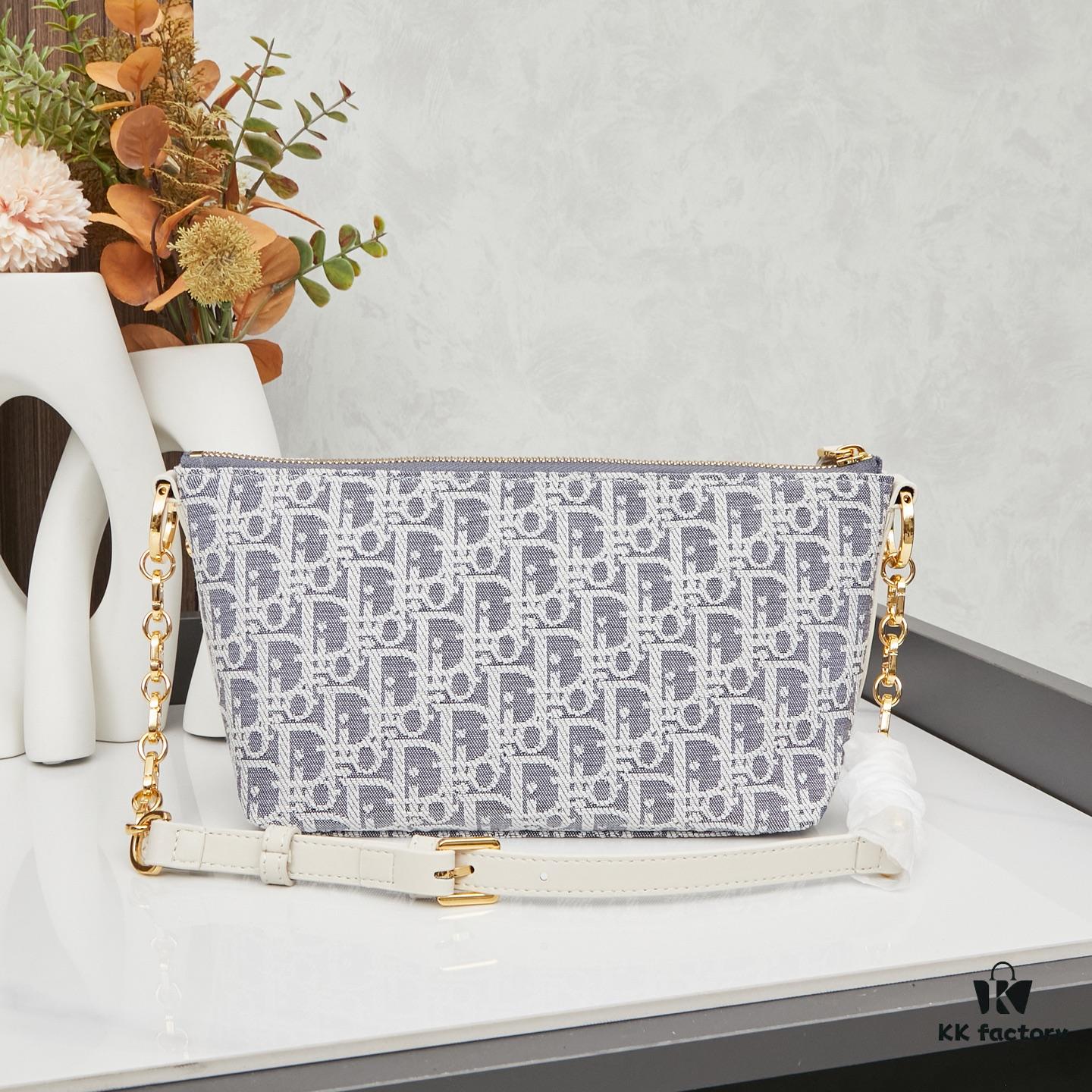 6930950e6e68136f4d9aa178 Diorstar Hobo Chain Bag in Blue Denim Dior Oblique Jacquard