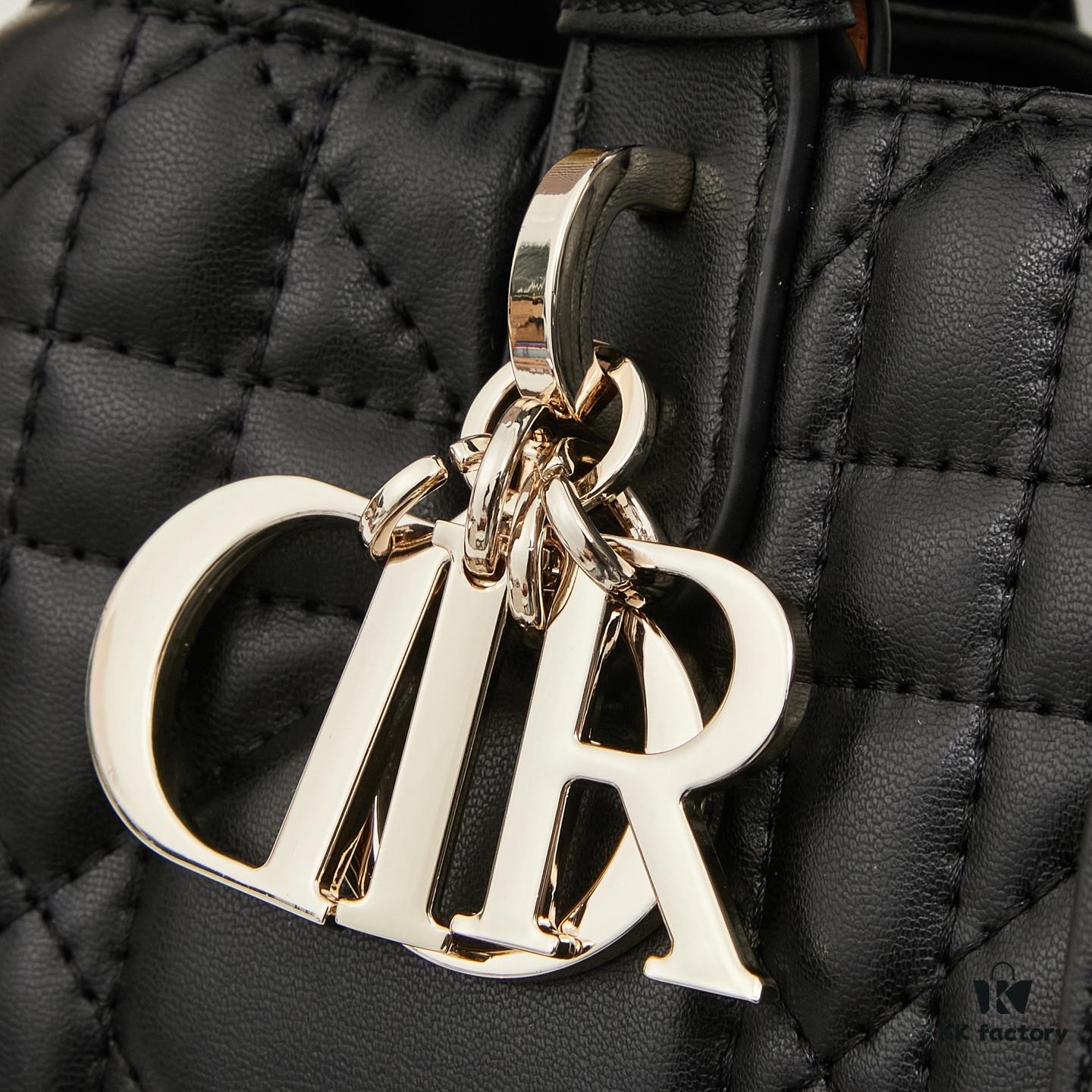 6930952a6e68136f4d9aa1ac Dior Toujours Medium Bag in Black Calfskin with Cannage Stitching