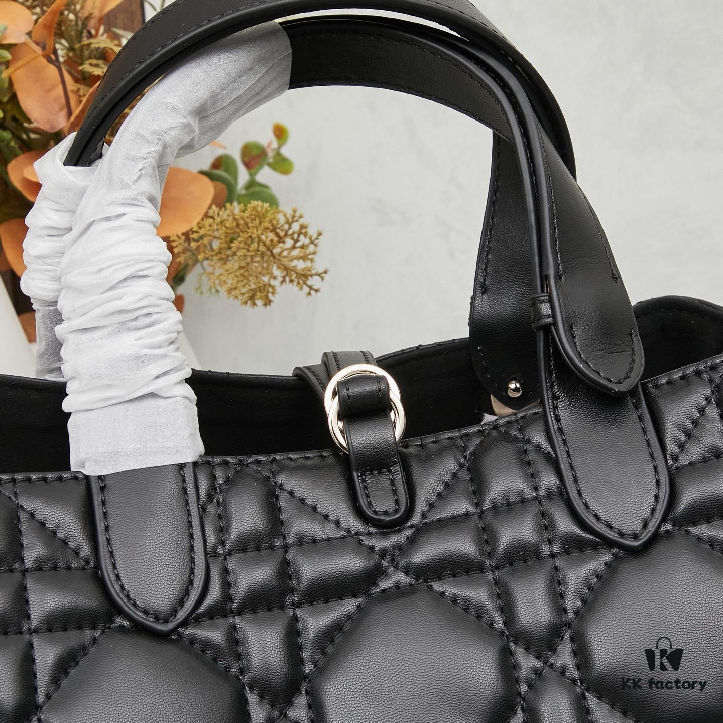 6930952b6e68136f4d9aa1ae Dior Toujours Medium Bag in Black Calfskin with Cannage Stitching