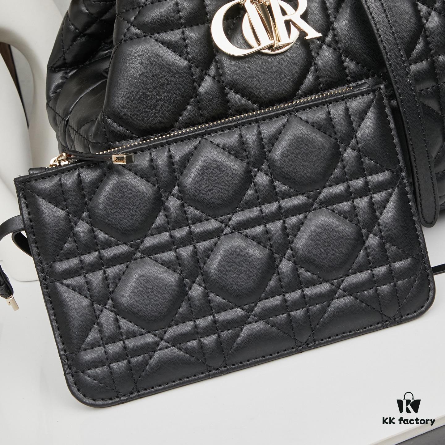 6930952c6e68136f4d9aa1b0 Dior Toujours Medium Bag in Black Calfskin with Cannage Stitching