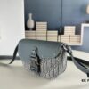 693095476e68136f4d9aa1e8 Dior Saddle Clutch with Shoulder Strap, Grainy Calfskin and Oblique Print