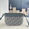 693095486e68136f4d9aa1eb Dior Saddle Clutch with Shoulder Strap, Grainy Calfskin and Oblique Print