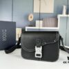 Box Included [Top Original Version] This miniature saddle messenger bag is exquisitely stylish, crafted from black grained cowhide leather and adorned with a flap closure and 'DIOR' signature, highlighting the refined charm of the saddle design. Spacious interior compartments with a patch pocket for organizing daily essentials. Equipped with an adjustable leather shoulder strap for versatile wear as a shoulder or crossbody bag.