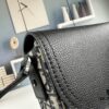 Box Included [Top Original Version] This mini saddle messenger bag is exquisitely fashionable, crafted from black grained cowhide leather and adorned with a flap closure and 'DIOR' signature, highlighting the refined charm of the saddle design. Spacious interior compartments with a patch pocket allow for organizing daily essentials. Equipped with an adjustable leather shoulder strap, it can be worn over the shoulder or crossbody.