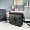Box Included [Top Original Version] This mini saddle messenger bag is exquisitely fashionable, crafted from black grained cowhide leather with a flap closure and 'DIOR' signature, highlighting the refined charm of the saddle design. Spacious interior compartments with a patch pocket to store daily essentials. Equipped with an adjustable leather shoulder strap for shoulder or crossbody wear.