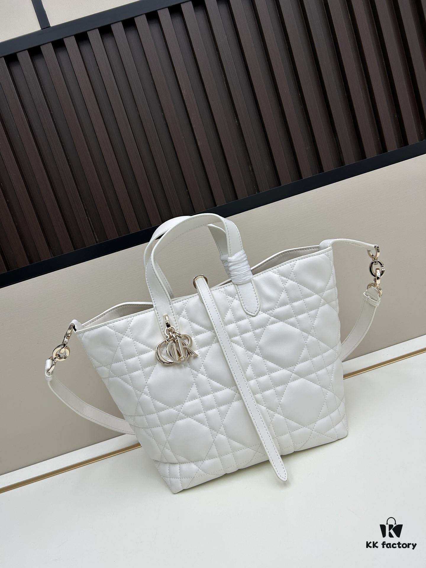 693095c26e68136f4d9aa2e0 Dior Toujours Vertical Handbag in Blush Beige Calfskin with Large Cannage Stitching