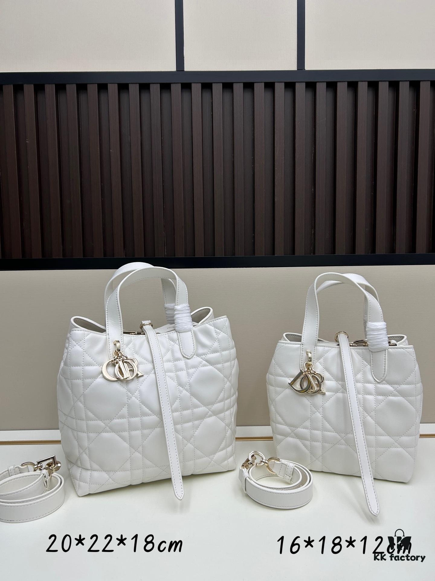 693095c56e68136f4d9aa2e6 Dior Toujours Vertical Handbag in Blush Beige Calfskin with Cannage Stitching