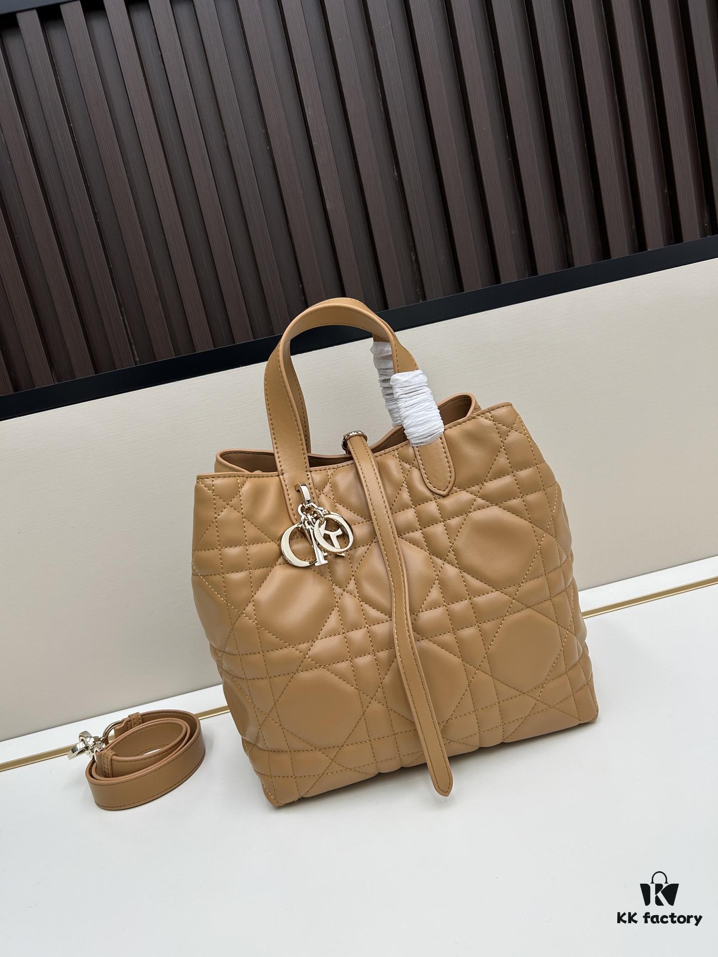 693095cd6e68136f4d9aa2f6 Dior Toujours Vertical Handbag in Blush Beige Calfskin Leather