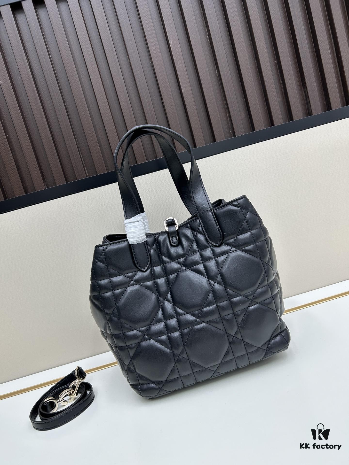 693095d26e68136f4d9aa300 Dior Toujours Vertical Handbag in Blush Beige Calfskin with Cannage Stitching