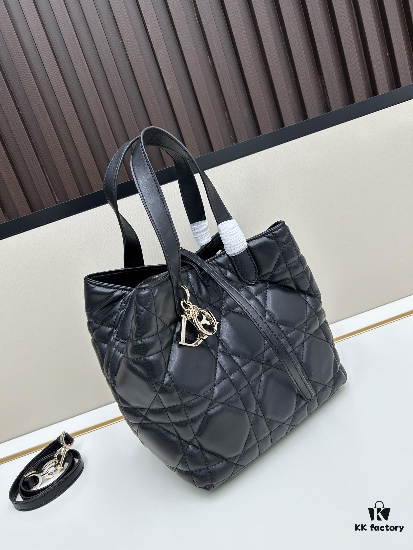 693095d36e68136f4d9aa301 Dior Toujours Vertical Handbag in Blush Beige Calfskin with Cannage Stitching