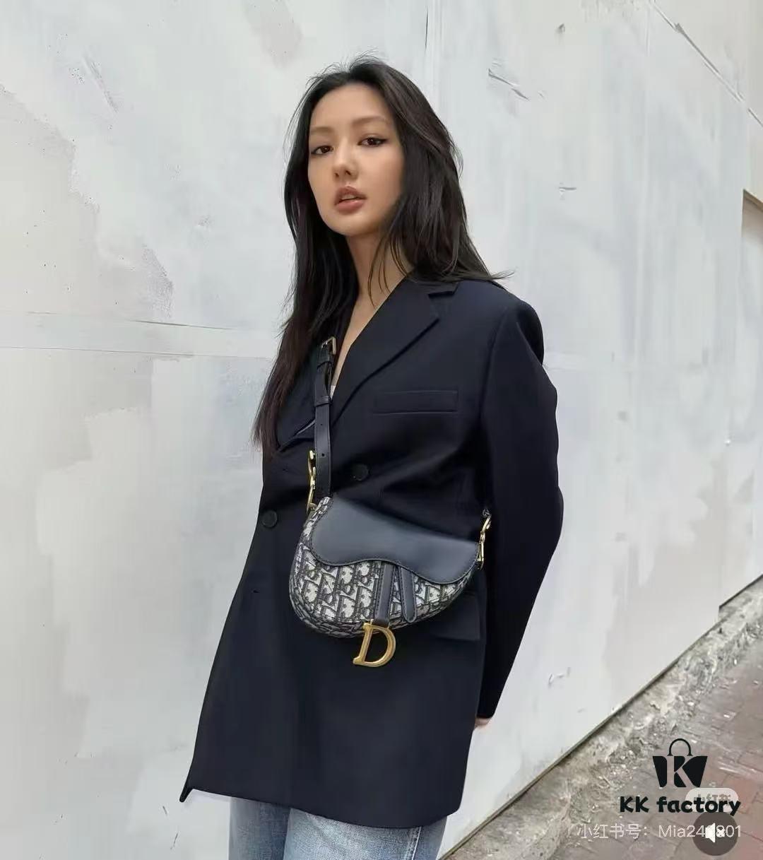 693095d56e68136f4d9aa304 Dior Saddle Monogram Series - Large Size with Box and Authentic Hardware