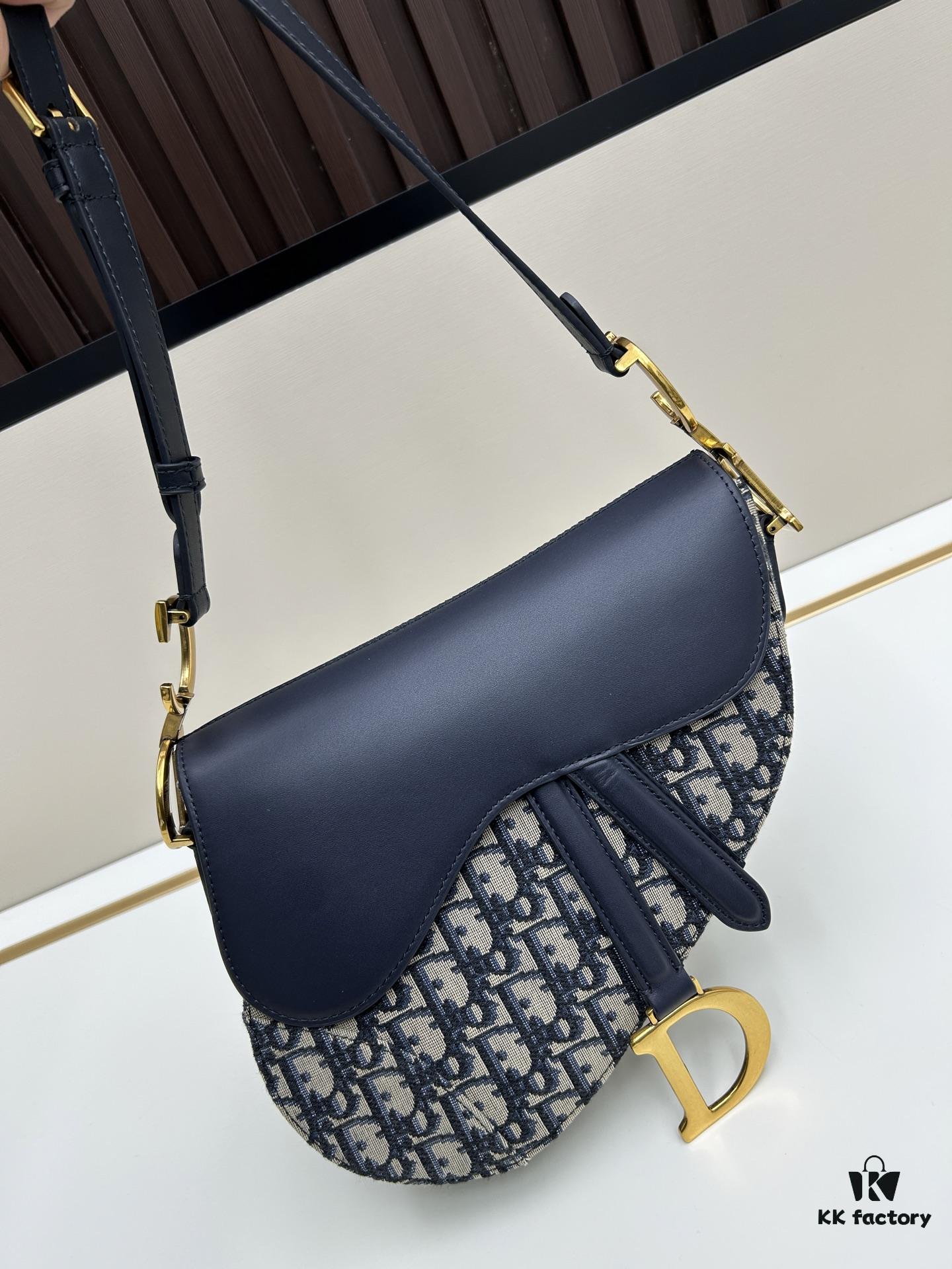 693095e76e68136f4d9aa325 Dior Saddle Monogram Large Bag with Box and Genuine Leather Strap