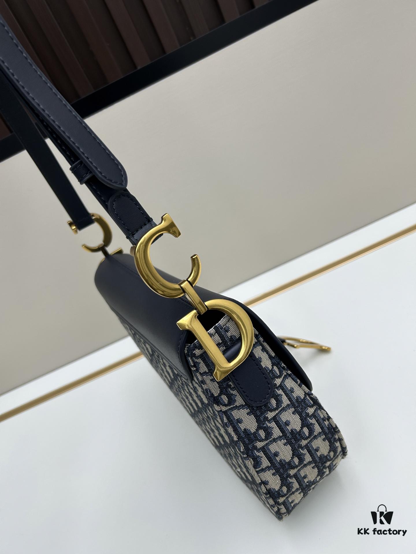 693095e86e68136f4d9aa326 Dior Saddle Monogram Large Bag with Box and Genuine Leather Strap