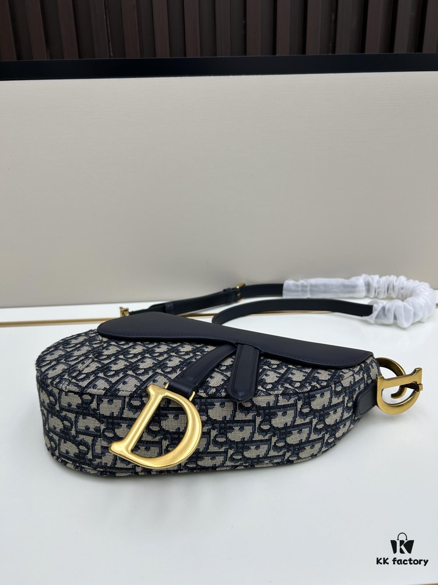 693095e96e68136f4d9aa328 Dior Saddle Monogram Large Bag with Box and Genuine Leather Strap