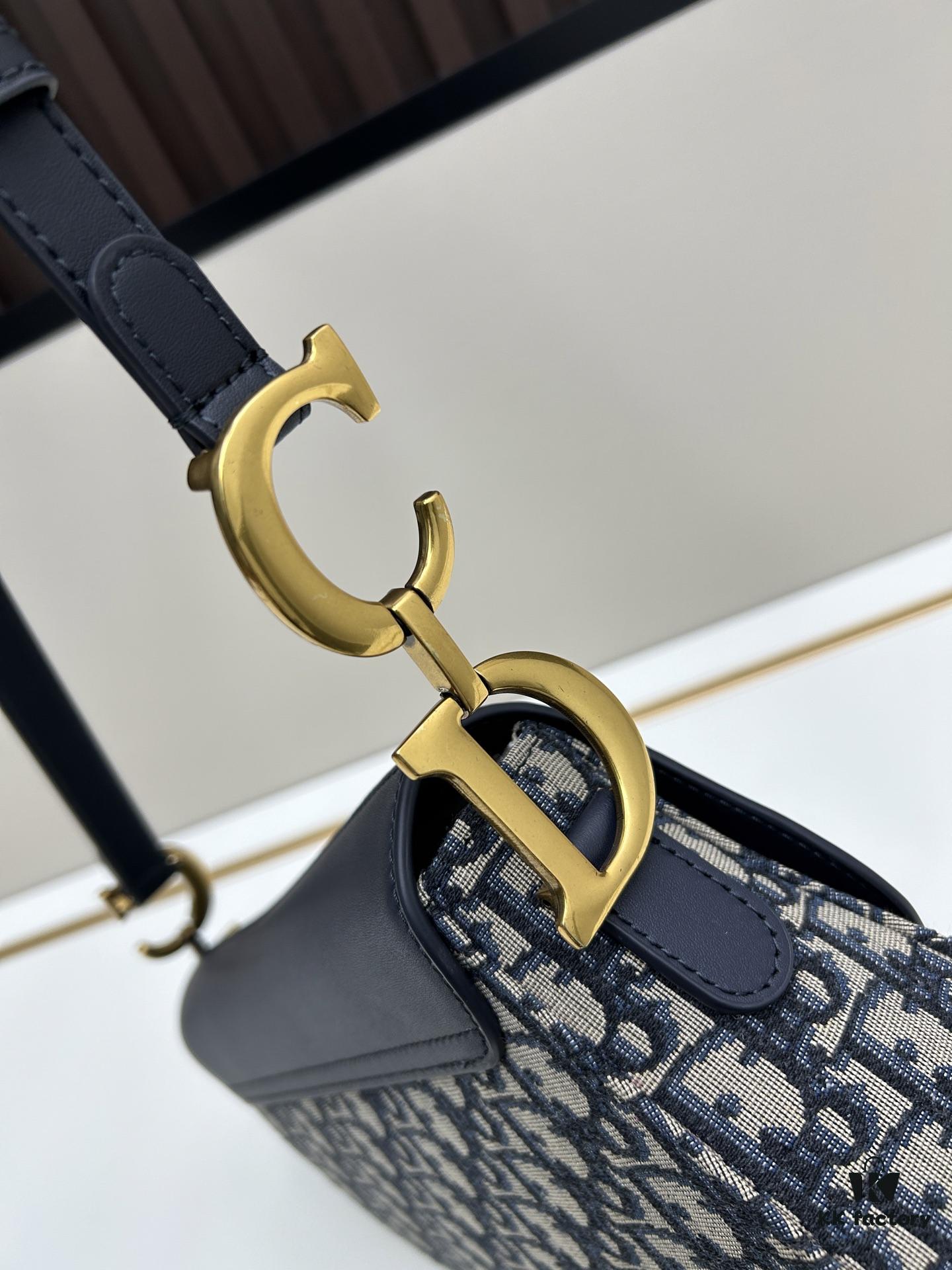 693095ea6e68136f4d9aa32c Dior Saddle Monogram Large Bag with Box and Genuine Leather Strap