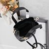 Dior Toujours Small Vertical Handbag in Black Calfskin with Cannage Stitching