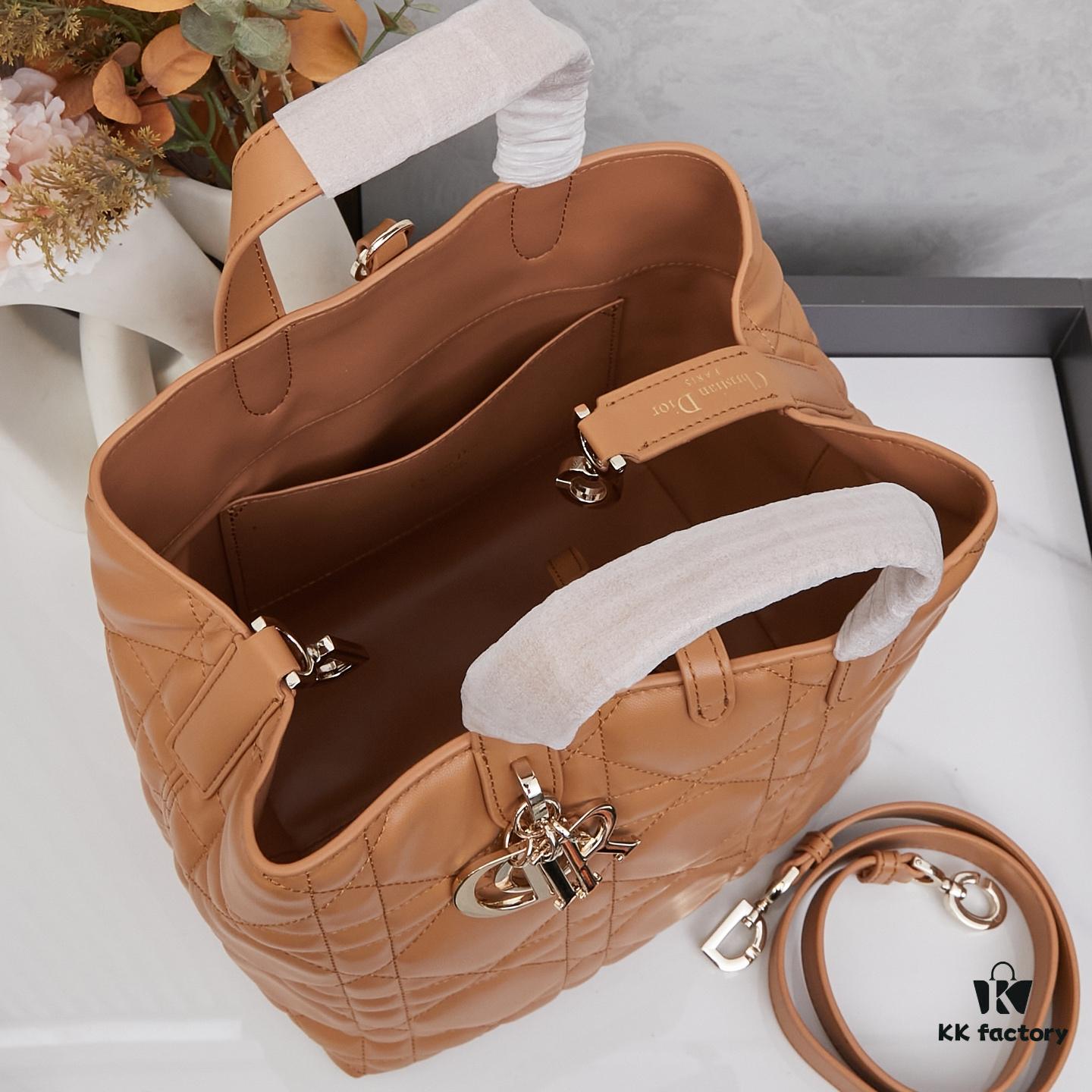 693095fd6e68136f4d9aa351 Medium Dior Toujours Vertical Handbag in Blush Beige Calfskin Leather