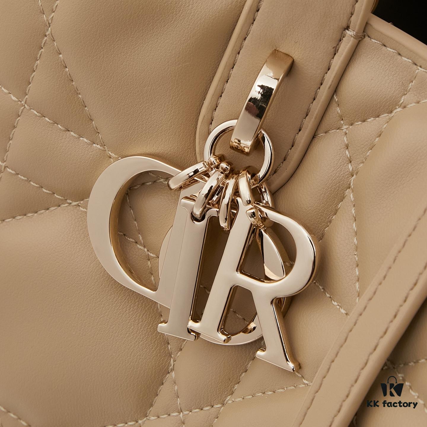 6930960e6e68136f4d9aa373 Dior Toujours Medium Vertical Handbag in Blush Beige Calfskin with Cannage Stitching