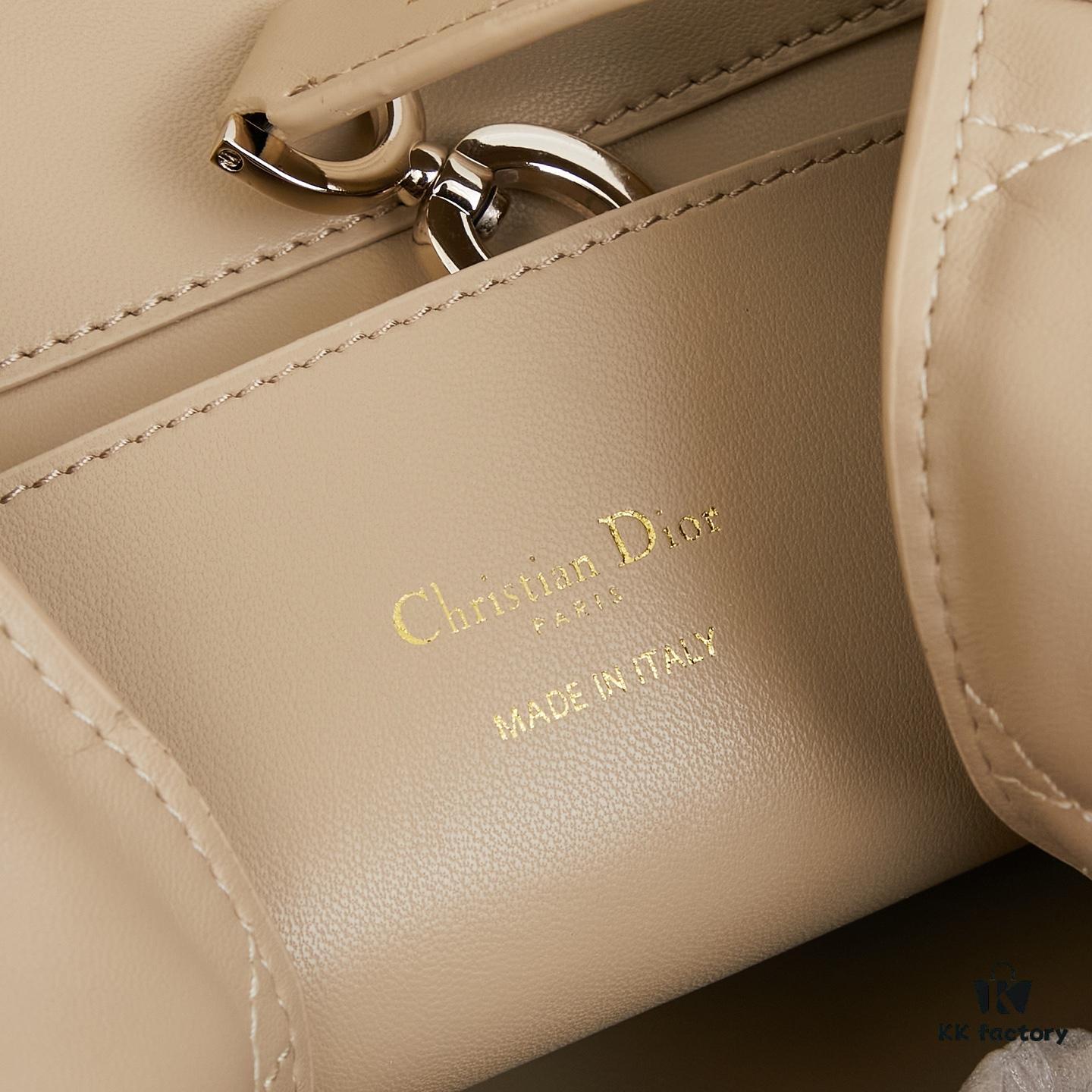 693096106e68136f4d9aa378 Dior Toujours Medium Vertical Handbag in Blush Beige Calfskin with Cannage Stitching