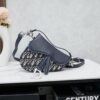 693096456e68136f4d9aa3da Small Blue Dior Saddle Bag with Box, New Model Silver Buckle