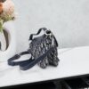 693096496e68136f4d9aa3df Small Blue Dior Saddle Bag with Box, New Model Silver Buckle