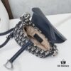 6930964a6e68136f4d9aa3e1 Small Blue Dior Saddle Bag with Box, New Model Silver Buckle
