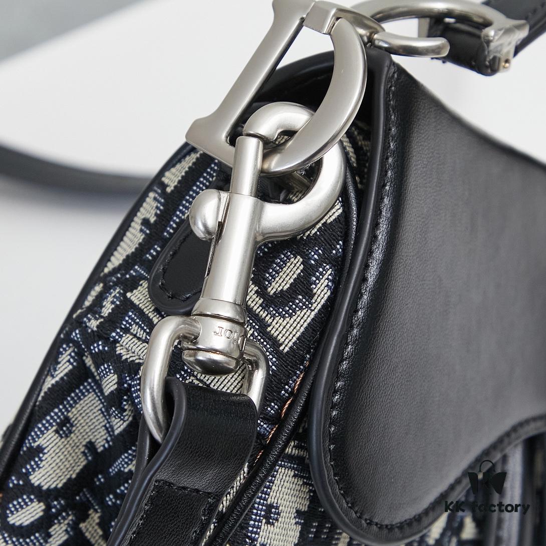 6930964e6e68136f4d9aa3ea Small Size with Black Dior Saddle Bag with Silver Buckle in Box