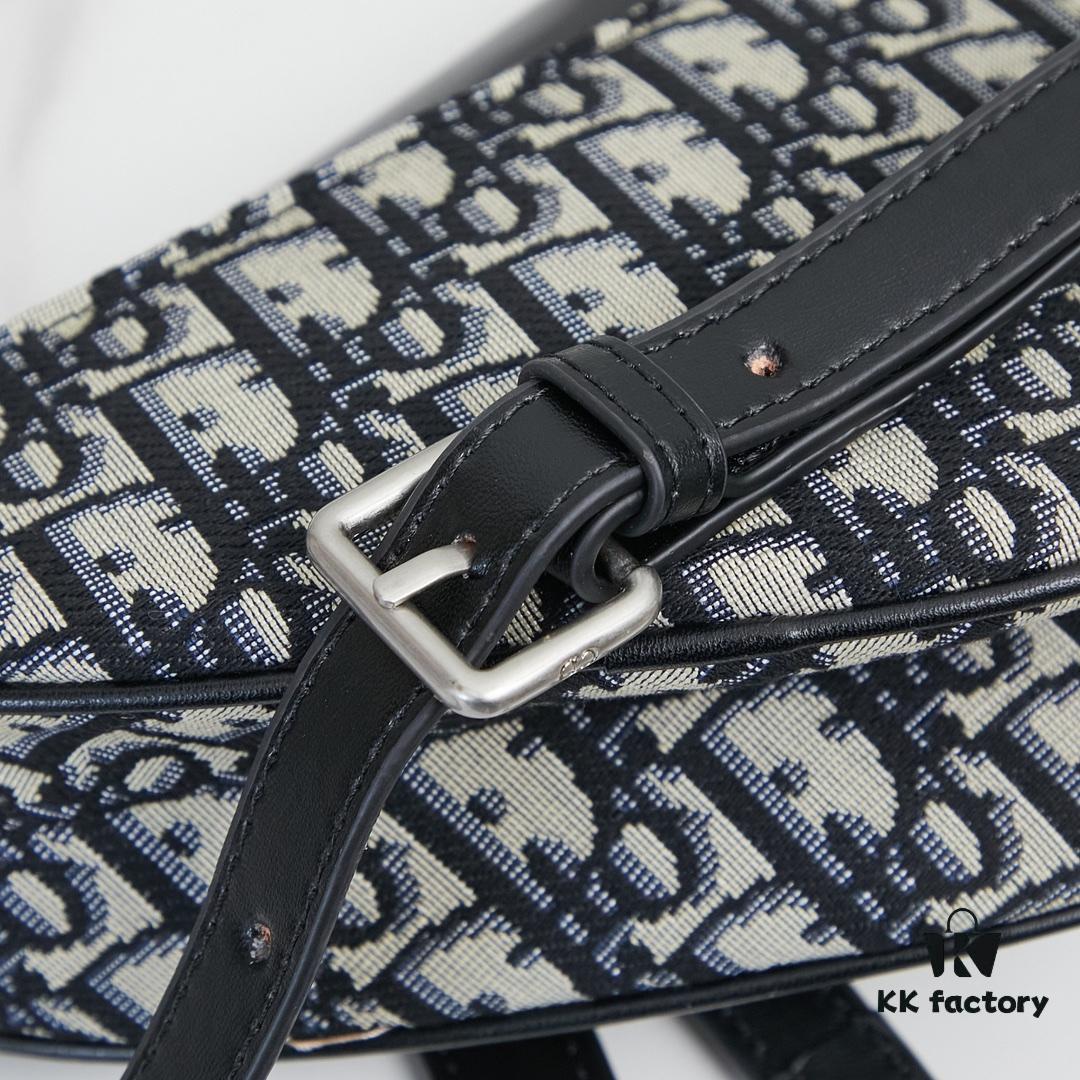 693096506e68136f4d9aa3f0 Small Size with Black Dior Saddle Bag with Silver Buckle in Box