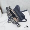 693096536e68136f4d9aa3f5 Large Blue Dior Saddle Bag with Box, New Model with Silver Buckle