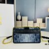 693096596e68136f4d9aa403 Small 30 Montaigne East-West Chain Bag in Denim Dior Oblique Jacquard