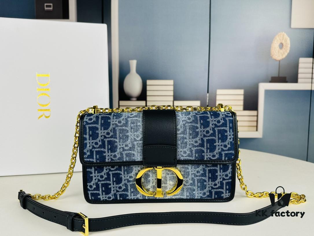 6930965c6e68136f4d9aa409 Large 30 Montaigne East-West Chain Bag in Denim Dior Oblique Jacquard