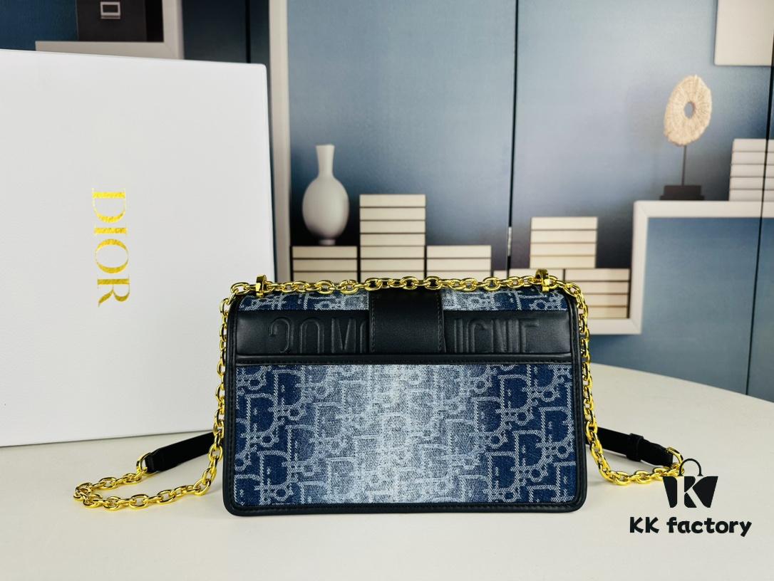 6930965d6e68136f4d9aa40c Large 30 Montaigne East-West Chain Bag in Denim Dior Oblique Jacquard