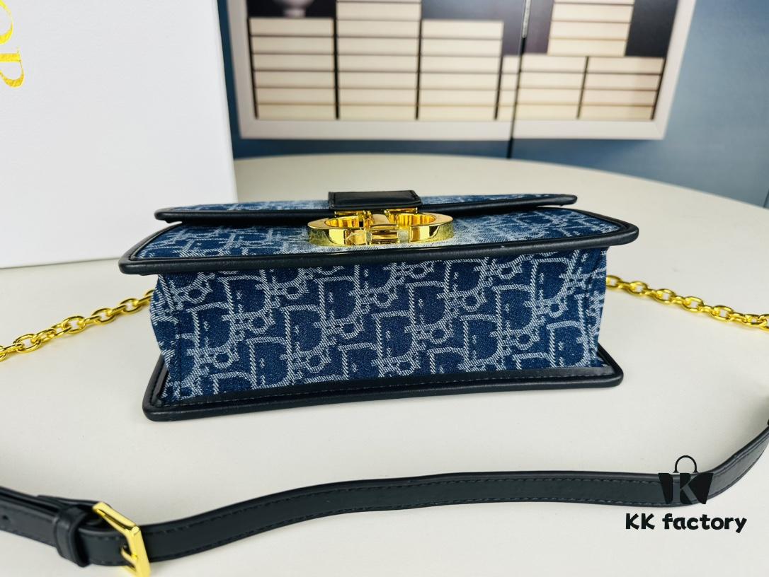6930965e6e68136f4d9aa40d Large 30 Montaigne East-West Chain Bag in Denim Dior Oblique Jacquard
