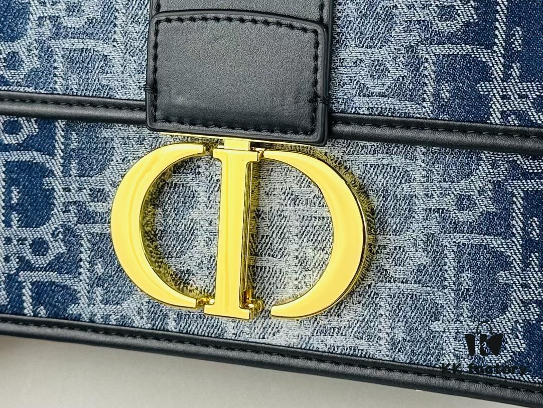 6930965f6e68136f4d9aa40f Large 30 Montaigne East-West Chain Bag in Denim Dior Oblique Jacquard
