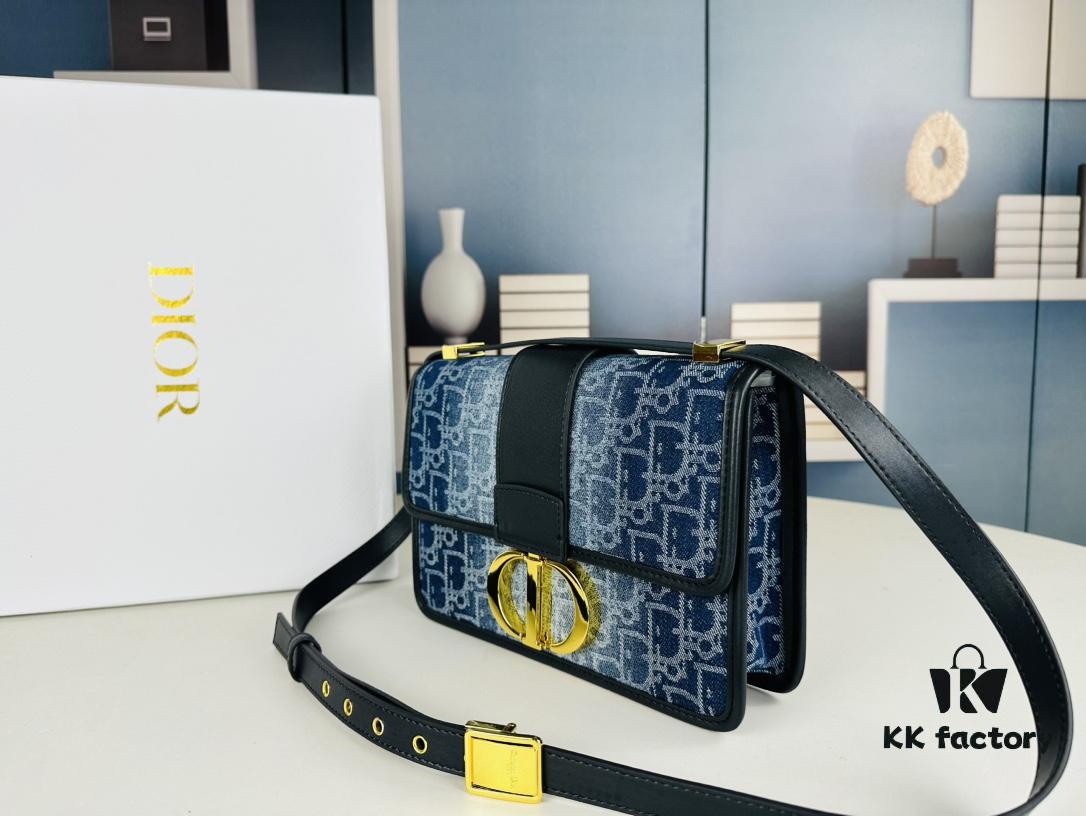 693096606e68136f4d9aa411 Large 30 Montaigne East-West Handbag in Denim Dior Oblique Jacquard