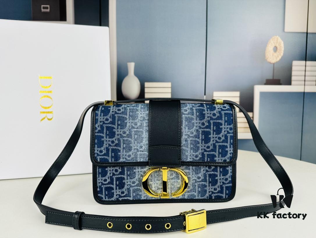 693096606e68136f4d9aa414 Large 30 Montaigne East-West Handbag in Denim Dior Oblique Jacquard