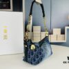 693096646e68136f4d9aa41d Diorstar Hobo Chain Bag in Blue Denim Dior Oblique Jacquard