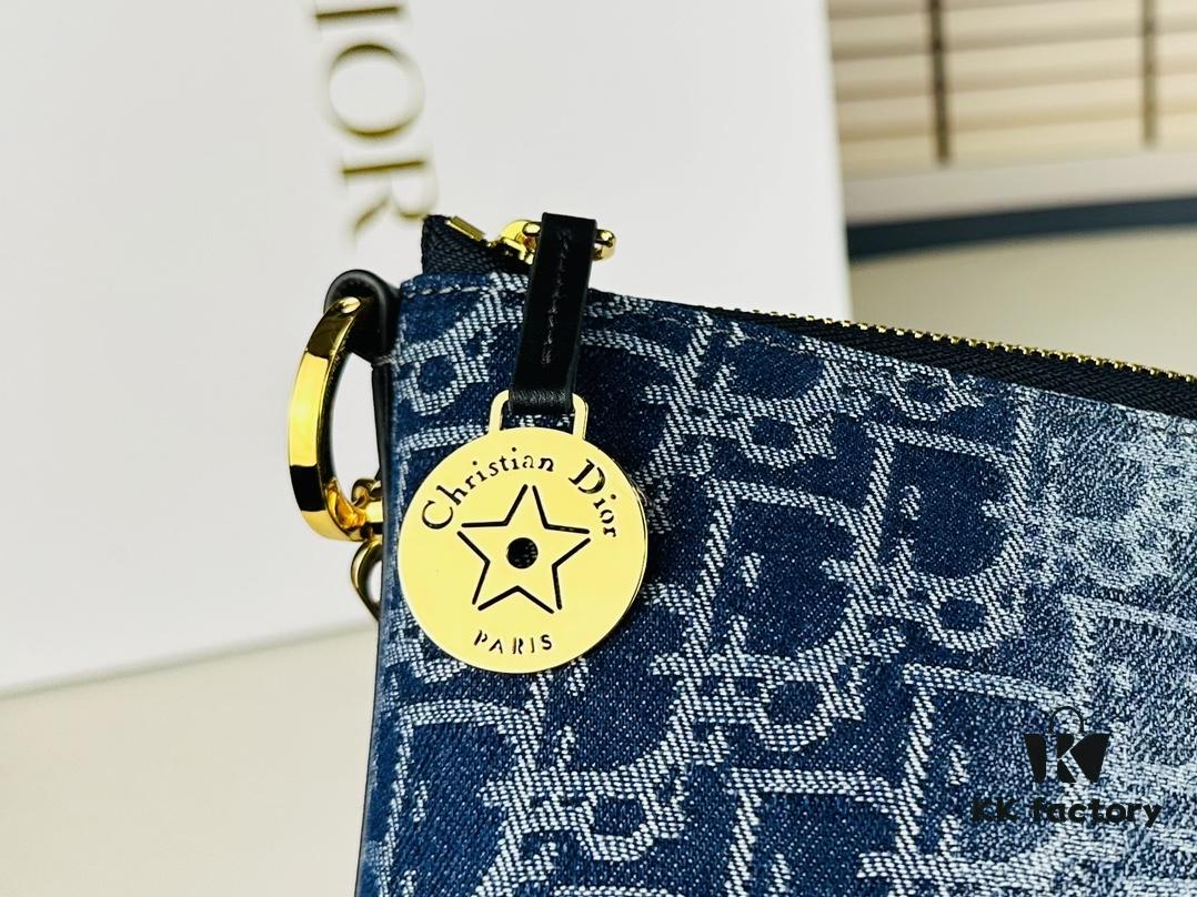 693096666e68136f4d9aa420 Diorstar Hobo Chain Bag in Blue Denim Dior Oblique Jacquard