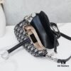 693096666e68136f4d9aa421 Small Size with Black Dior Saddle Bag with Silver Buckle in Box