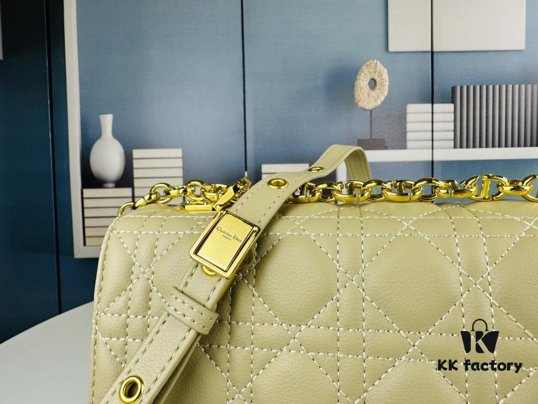 693096856e68136f4d9aa468 Dior Caro Medium Handbag in Caramel Beige Calfskin with Cannage Stitching