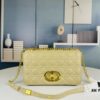 693096866e68136f4d9aa46b Large DIOR Caro Handbag in Caramel Beige Calfskin with Cannage Stitching