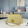 693096876e68136f4d9aa46d Large DIOR Caro Handbag in Caramel Beige Calfskin with Cannage Stitching