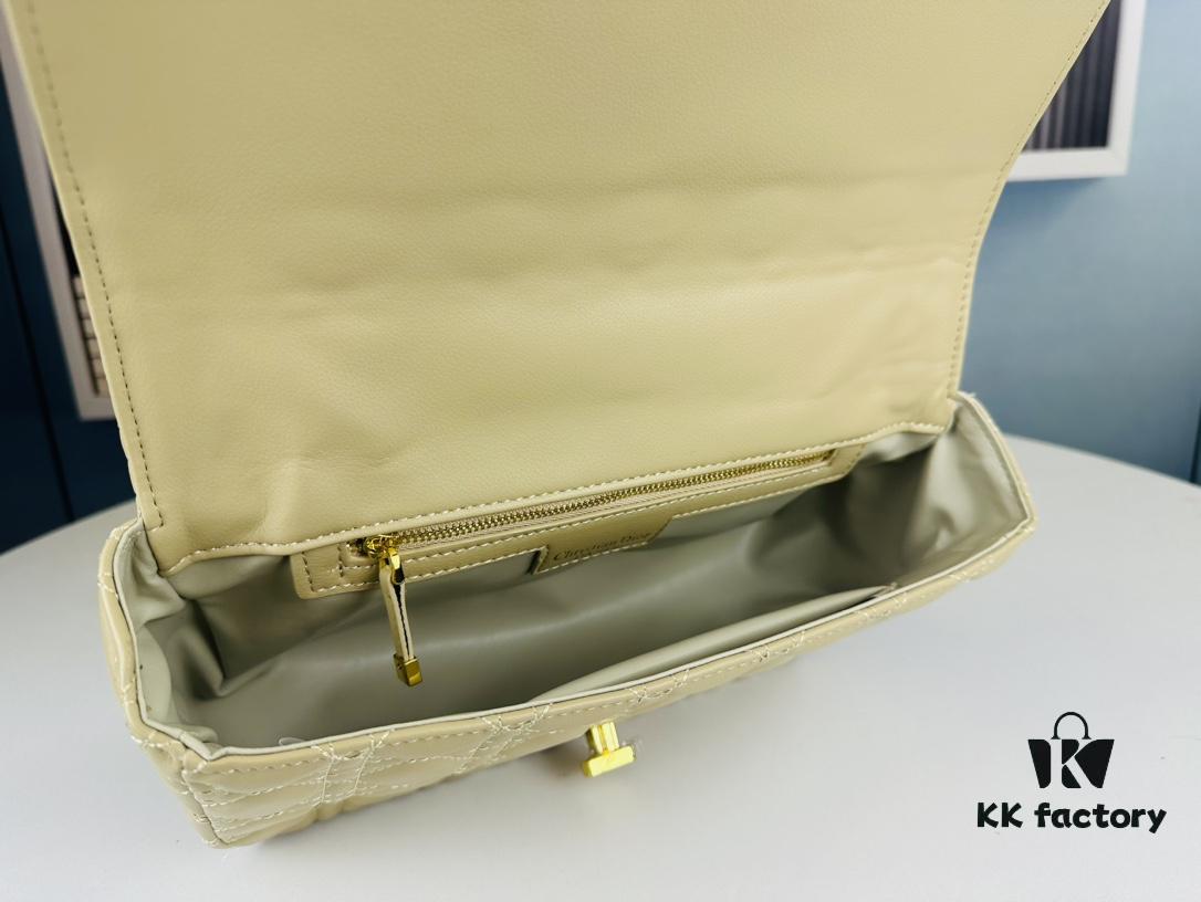 693096896e68136f4d9aa470 Large DIOR Caro Handbag in Caramel Beige Calfskin with Cannage Stitching