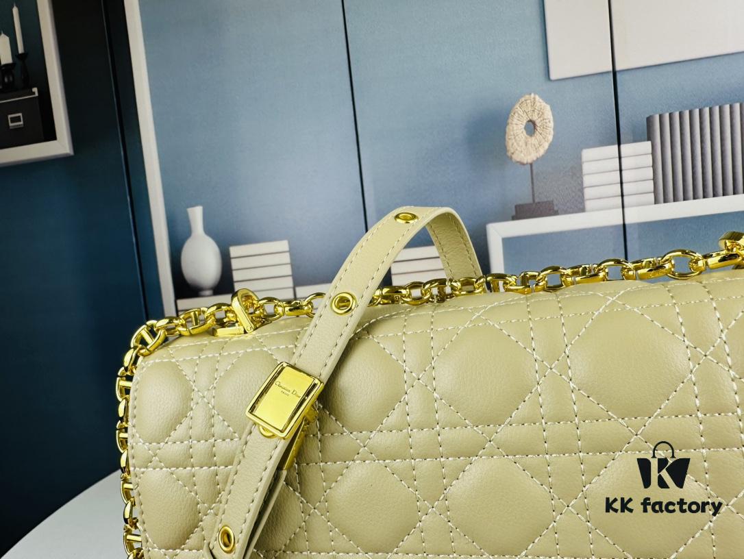 6930968a6e68136f4d9aa473 Large DIOR Caro Handbag in Caramel Beige Calfskin with Cannage Stitching